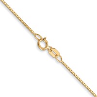 14K.7mm Yellow Gold Box Chain with Spring Ring Clasp, 14" view 4