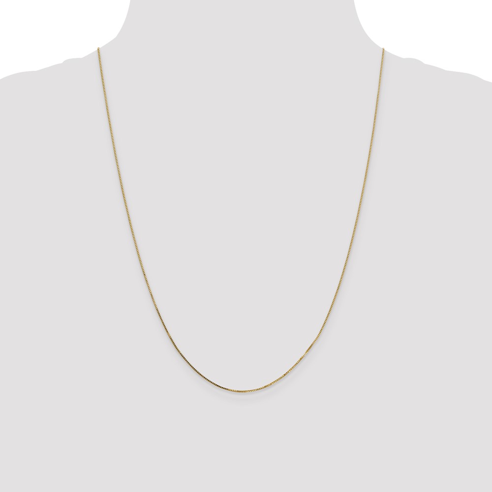 14K 24 inch .7mm Box with Spring Ring Clasp Chain (PEN2-24)