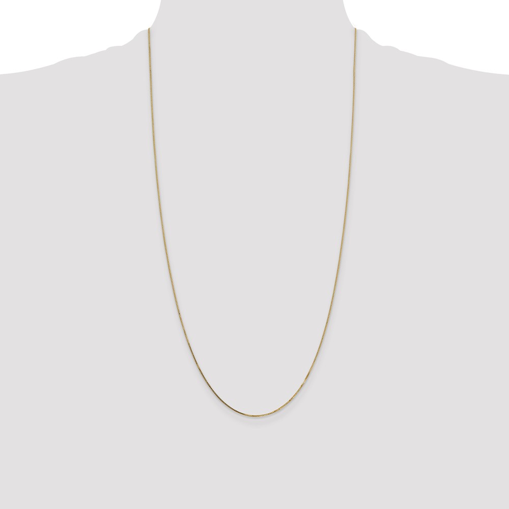 14K 28 inch .7mm Box with Spring Ring Clasp Chain (PEN2-28)