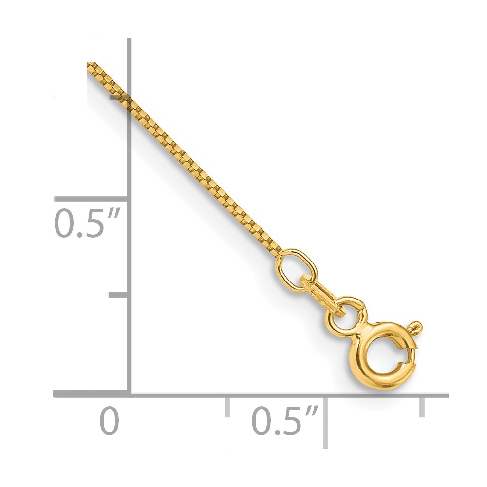 14K 10 inch .7mm Box with Spring Ring Clasp Anklet (PEN2-10)