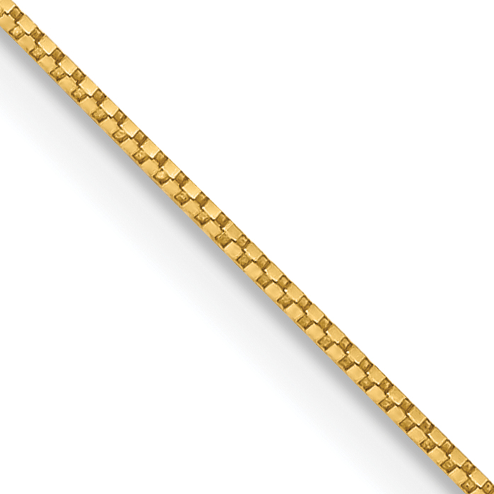14K 20 inch .7mm Box with Spring Ring Clasp Chain (PEN2-20)