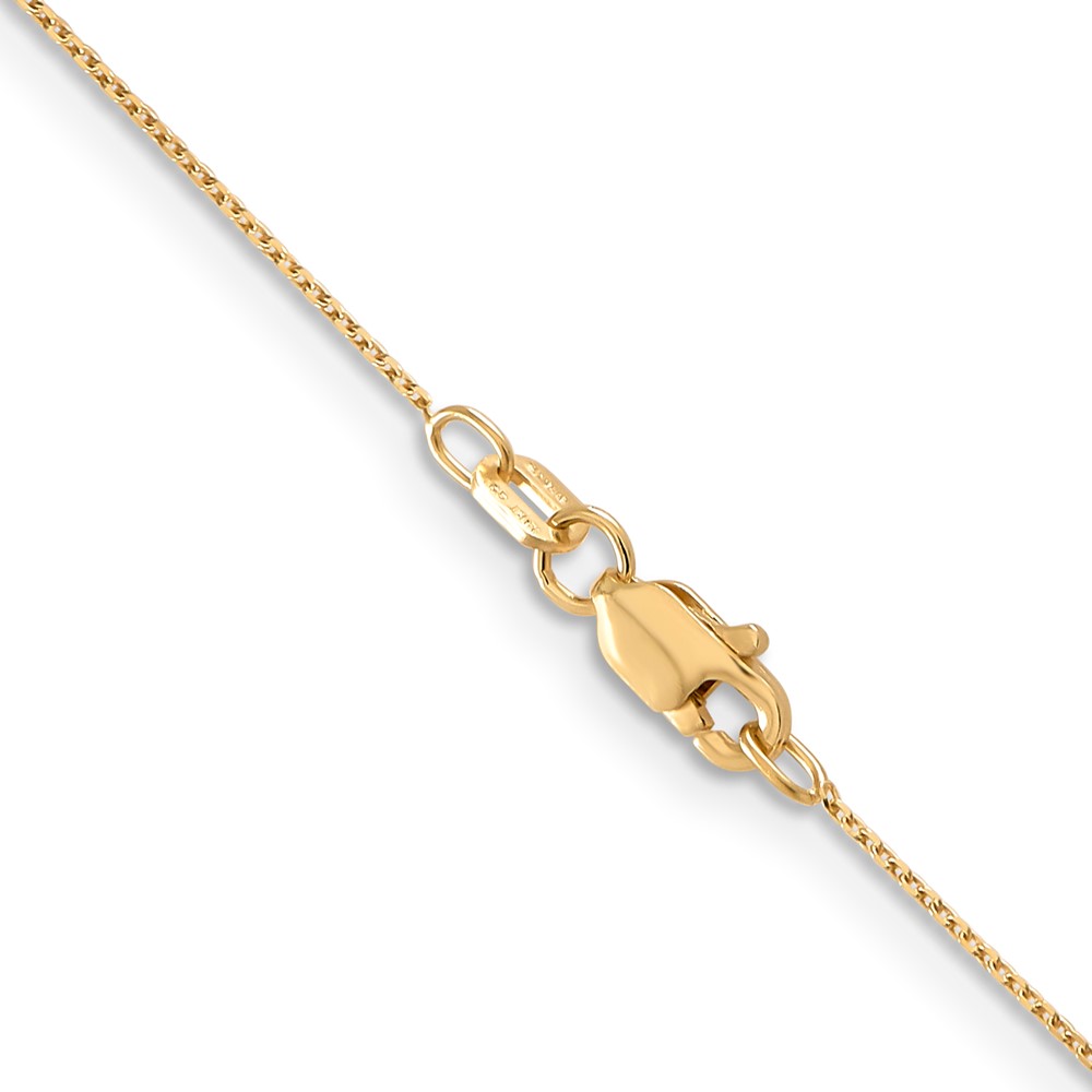 14K 20 inch .65mm Diamond-cut Round Open Link Cable with Lobster Clasp Chain (PEN201-20)