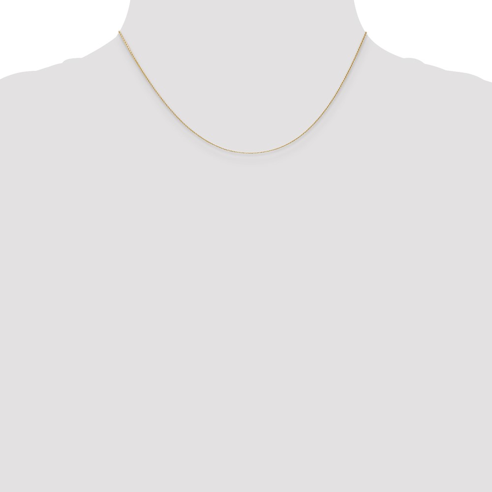 14K 16 inch .65mm Diamond-cut Round Open Link Cable with Lobster Clasp Chain (PEN201-16)