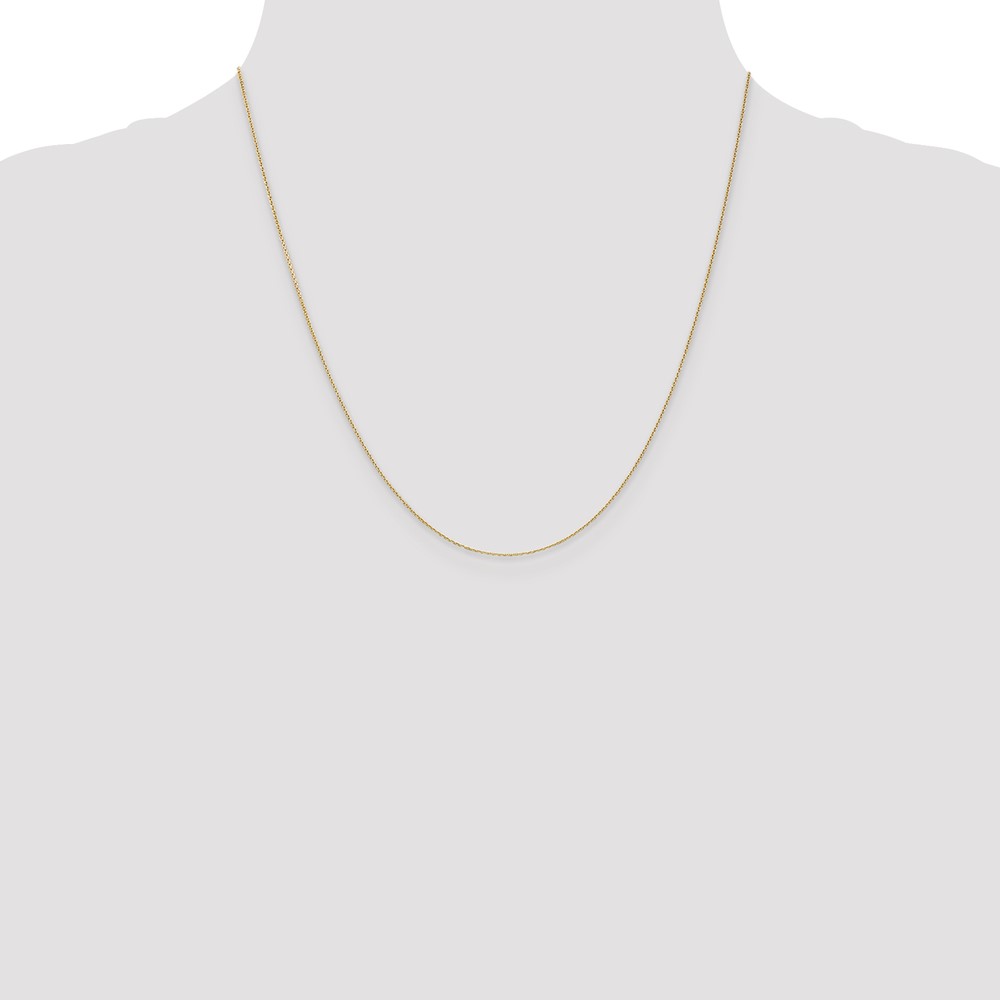 14K 20 inch .65mm Diamond-cut Round Open Link Cable with Lobster Clasp Chain (PEN201-20)
