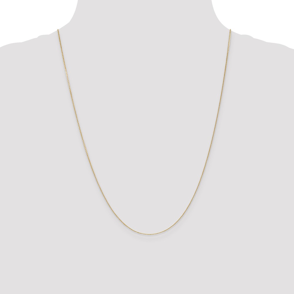 14K 24 inch .65mm Diamond-cut Round Open Link Cable with Lobster Clasp Chain (PEN201-24)