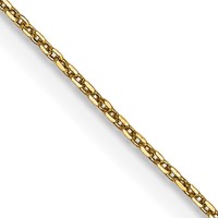 14K.65mm Yellow Gold Diamond-cut Round Open Link Cable Chain with Lobster Clasp, 18" view 1
