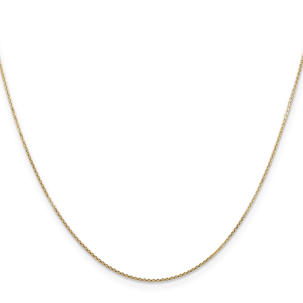 14K 16 inch .8mm Diamond-cut Round Open Link Cable with Lobster Clasp Chain (PEN202-16)