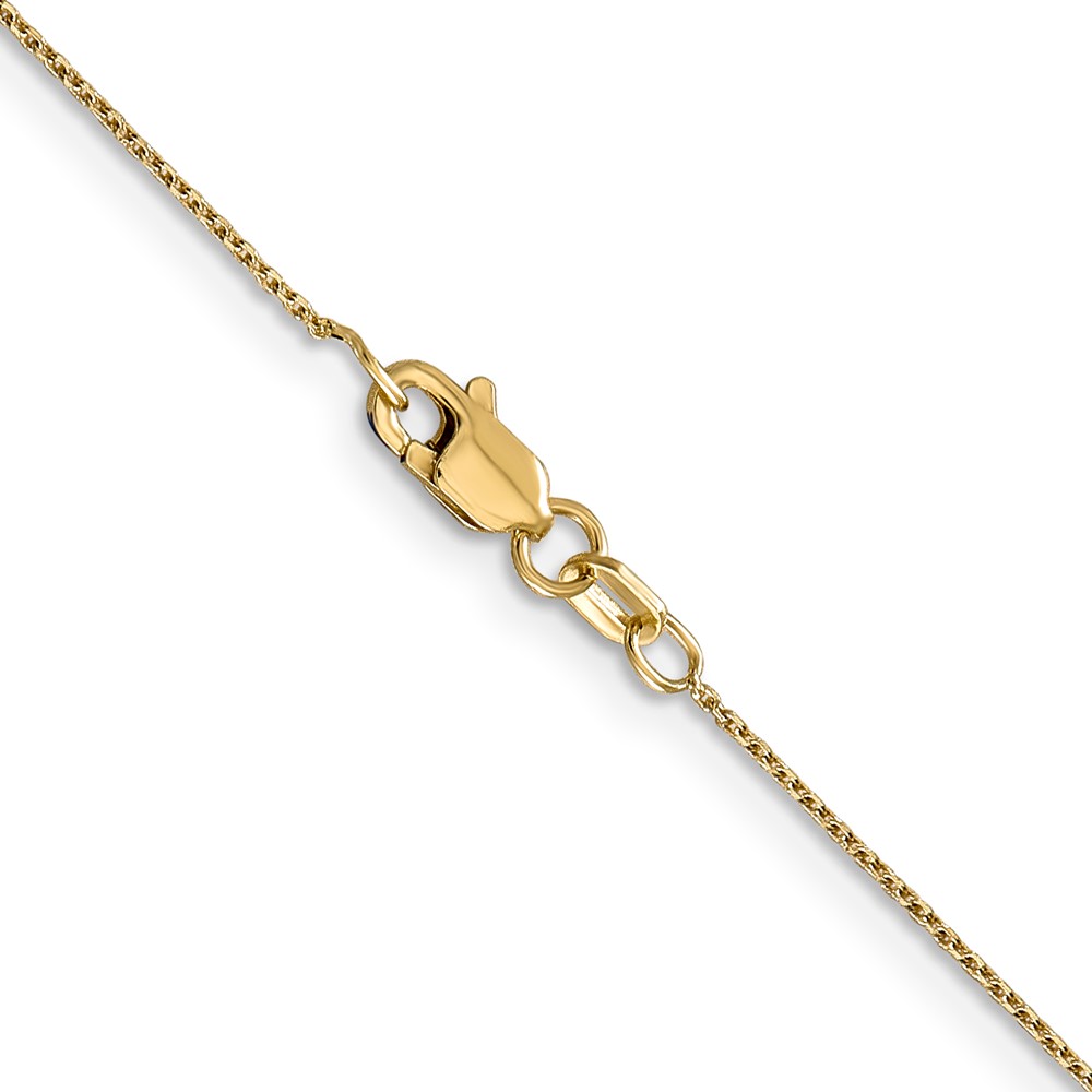 14K 16 inch .8mm Diamond-cut Round Open Link Cable with Lobster Clasp Chain (PEN202-16)
