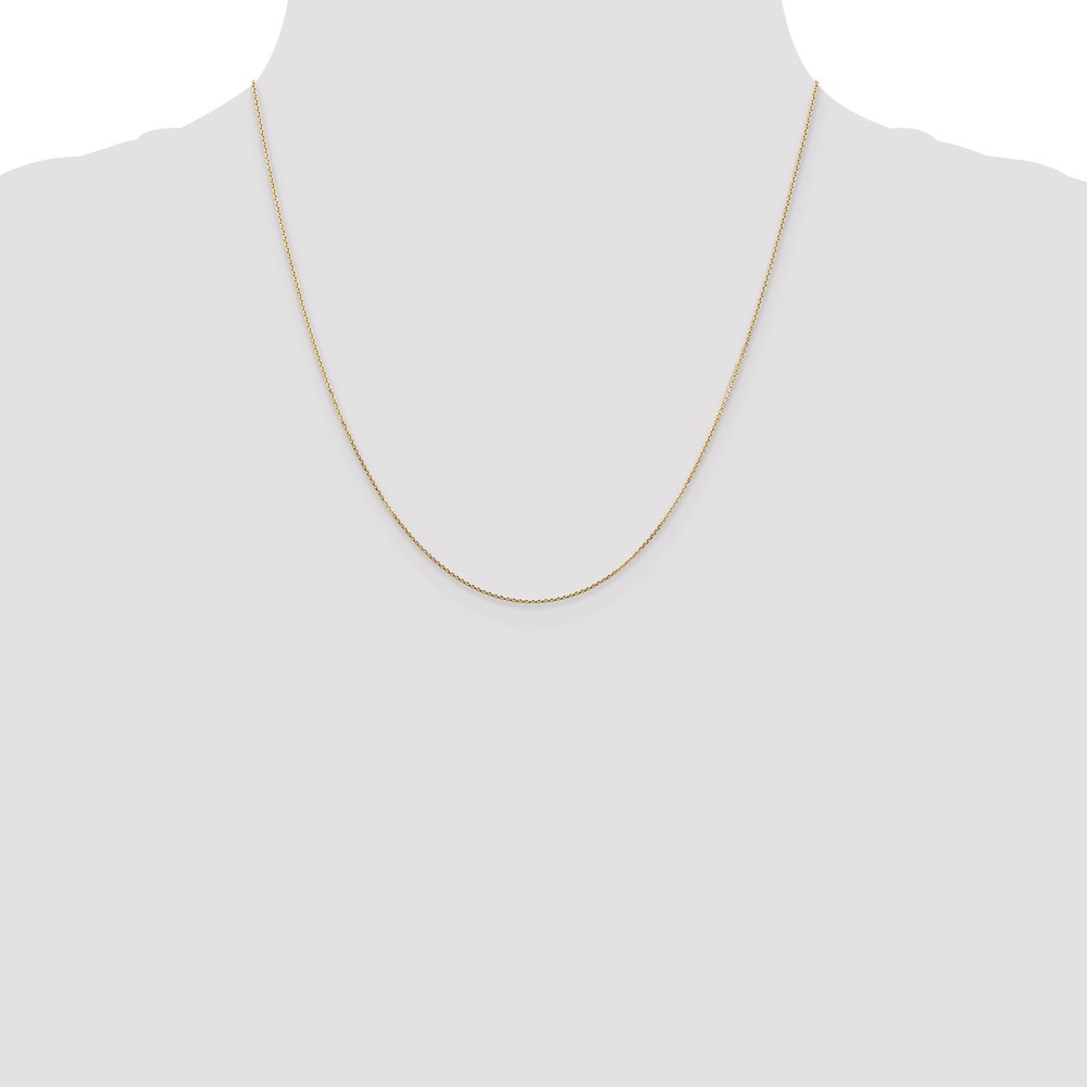 14K 20 inch .8mm Diamond-cut Round Open Link Cable with Lobster Clasp Chain (PEN202-20)