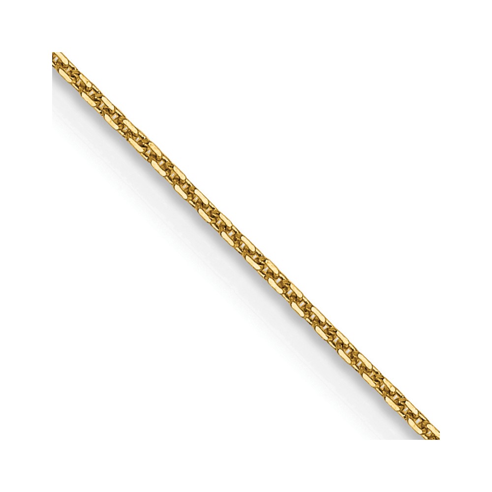 14K 14 inch .8mm Diamond-cut Round Open Link Cable with Lobster Clasp Chain (PEN202-14)