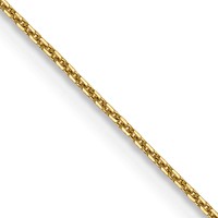 14K.8mm Yellow Gold Diamond-cut Round Open Link Cable Chain with Lobster Clasp, 16" view 1