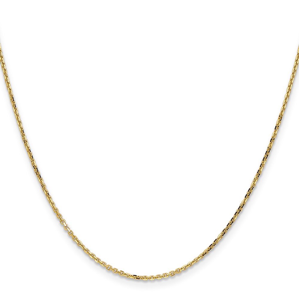 14K 22 inch 1.4mm Diamond-cut Round Open Link Cable with Lobster Clasp Chain (PEN203-22)