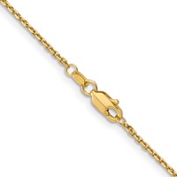 14K 1.4mm Yellow Gold Diamond-cut Round Open Link Cable Chain with Lobster Clasp, 16" view 3