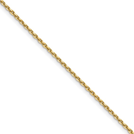 Gold (14K) Diamond-cut Round Open Link Cable Permanent Chain