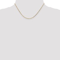 14K 1.4mm Yellow Gold Diamond-cut Round Open Link Cable Chain with Lobster Clasp, 16" view 4