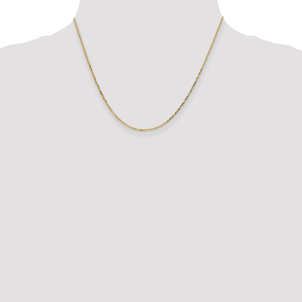 14K 18 inch 1.4mm Diamond-cut Round Open Link Cable with Lobster Clasp Chain (PEN203-18)