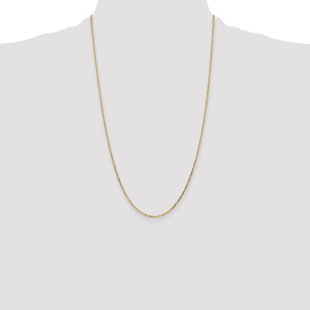 14K 26 inch 1.4mm Diamond-cut Round Open Link Cable with Lobster Clasp Chain (PEN203-26)