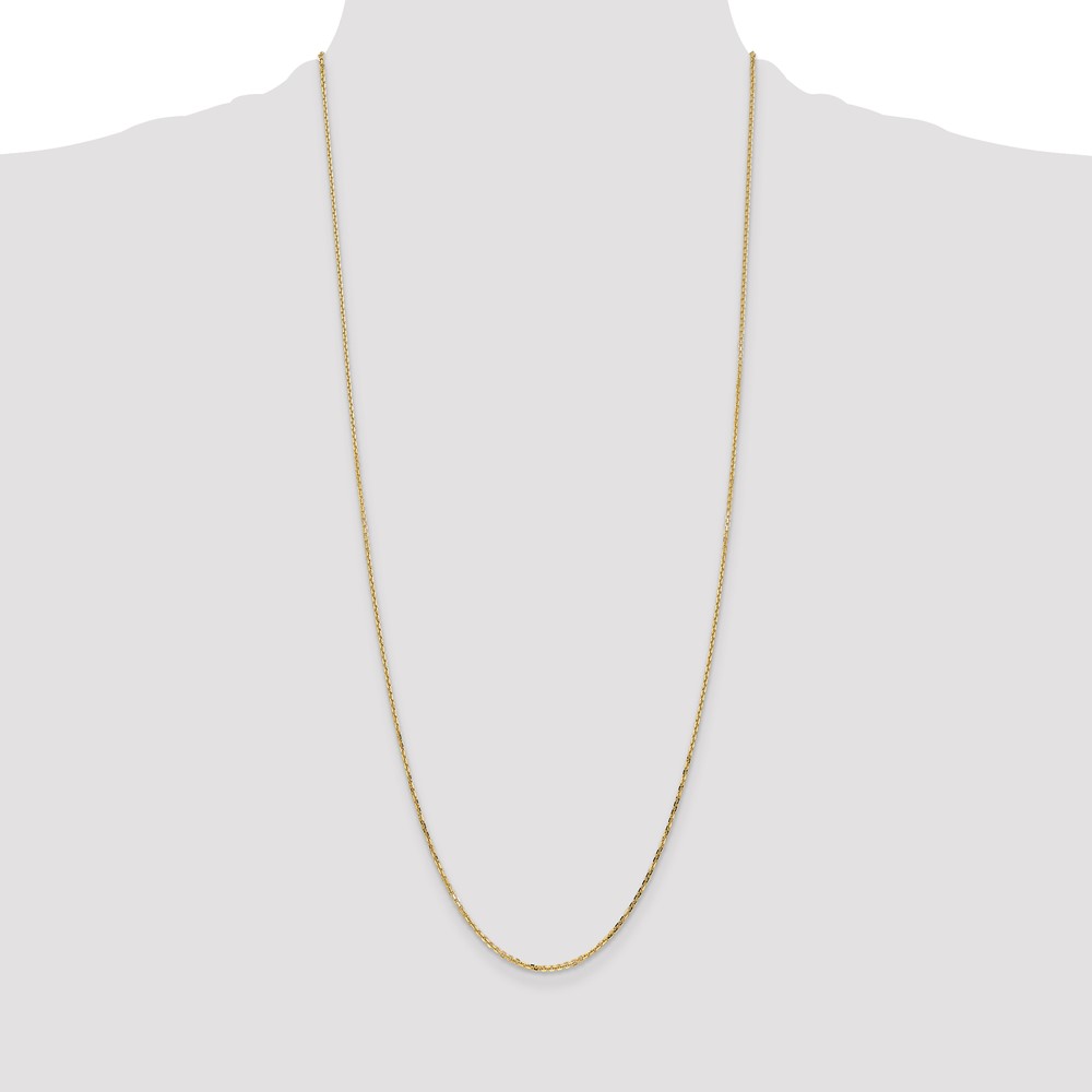 14K 30 inch 1.4mm Diamond-cut Round Open Link Cable with Lobster Clasp Chain (PEN203-30)