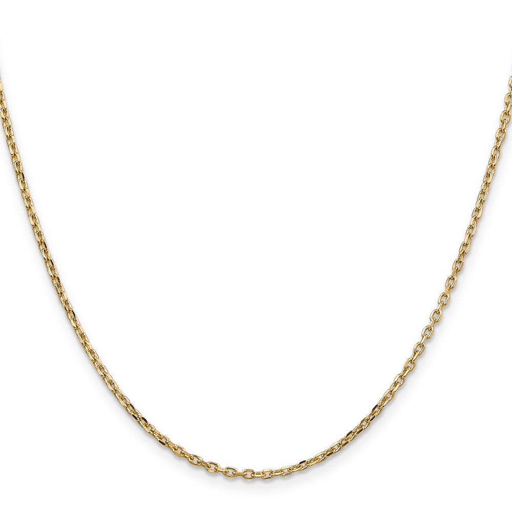 14K 16 inch 1.8mm Diamond-cut Round Open Link Cable with Lobster Clasp Chain (PEN204-16)