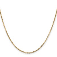 14K 1.8mm Yellow Gold Diamond-cut Round Open Link Cable Chain with Lobster Clasp, 16" view 2