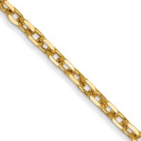 14K 1.8mm Yellow Gold Diamond-cut Round Open Link Cable Chain with Lobster Clasp, 16" view 1