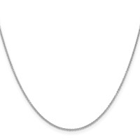 14K White Gold 1.2mm Cable Chain with Lobster Clasp, 16" view 2