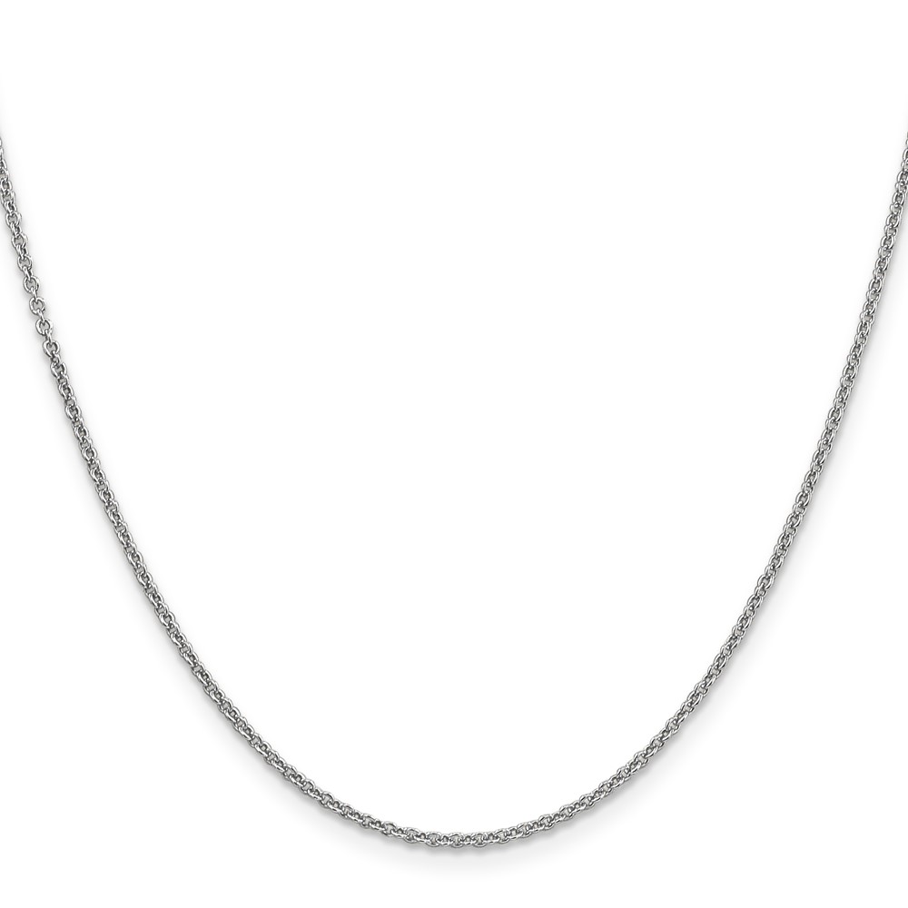 14K White Gold 24 inch 1.6mm Round Open Link Cable with Lobster Clasp Chain (PEN209-24)