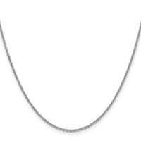 14K White Gold 1.6mm Round Open Link Cable Chain with Lobster Clasp, 16" view 2