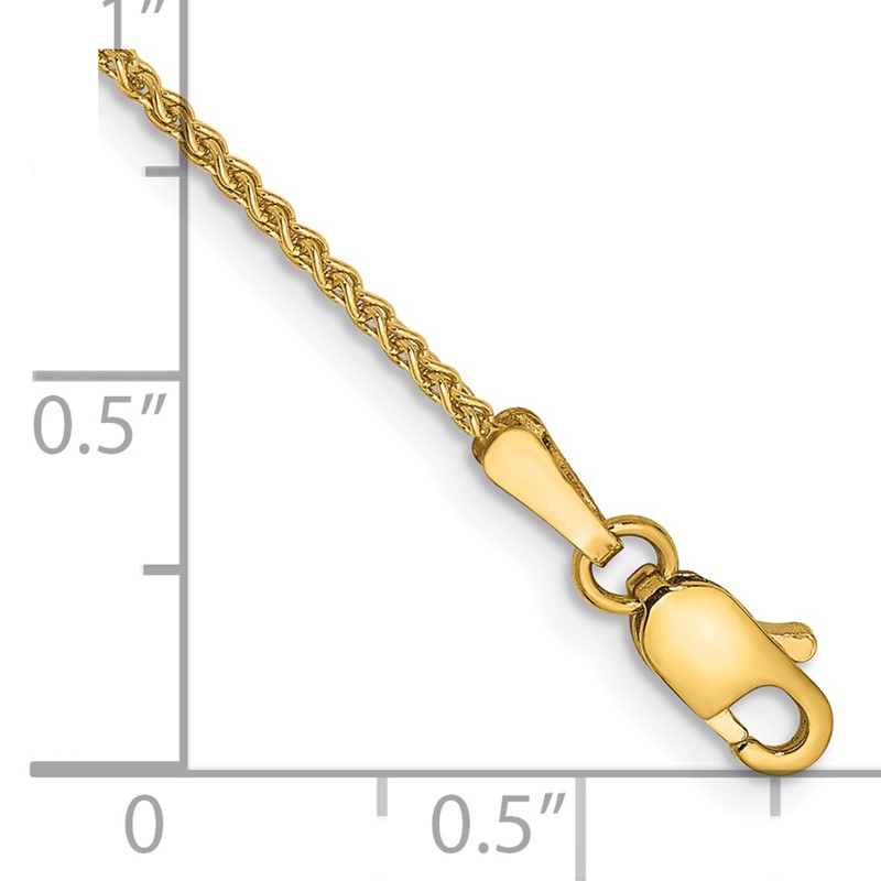 14K 10 inch 1.25mm Spiga with Lobster Clasp Anklet