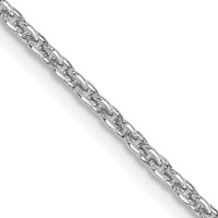 14K White Gold 2mm Round Open Link Cable Chain with Lobster Clasp, 16" view 1
