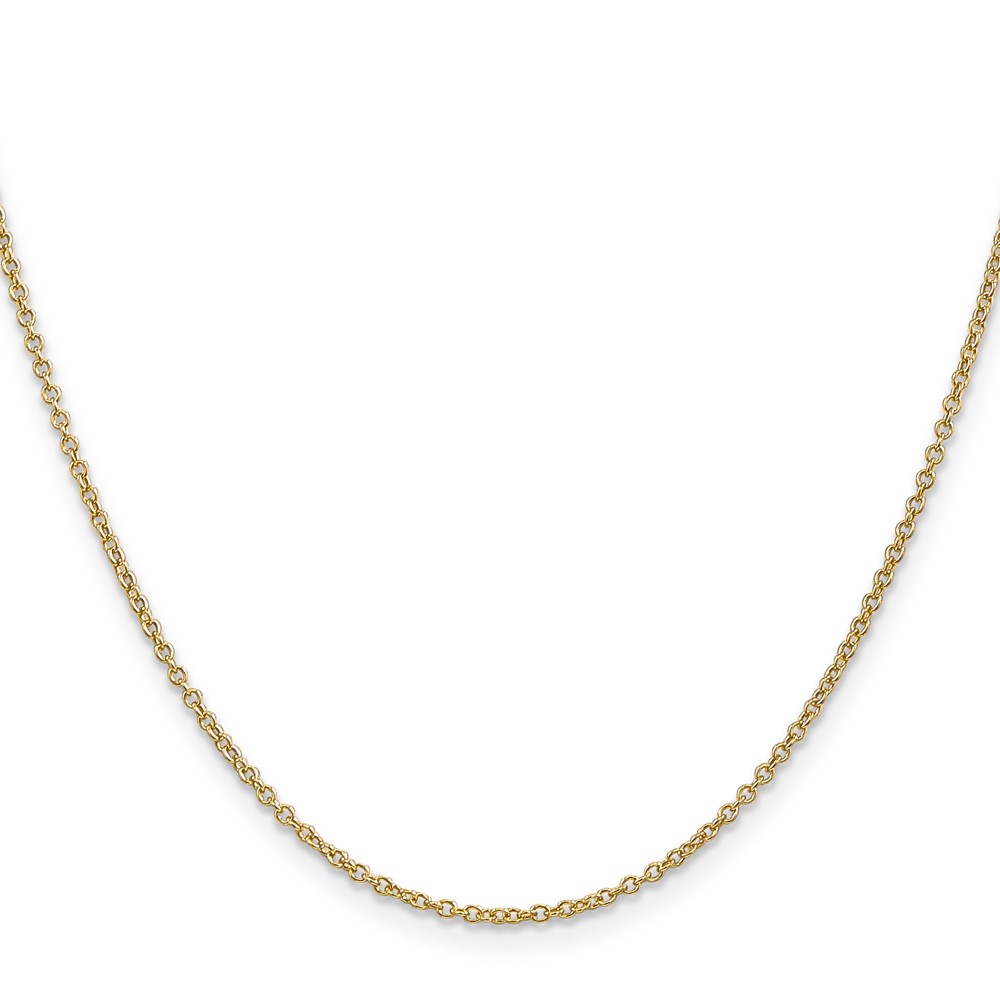 14K 16 inch 1.4mm Round Open Wide Link Cable with Lobster Clasp Chain (PEN214-16)