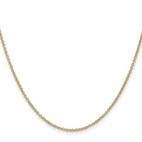 14K 1.4mm Yellow Gold Round Open Wide Link Cable Chain with Lobster Clasp - 16in view 2