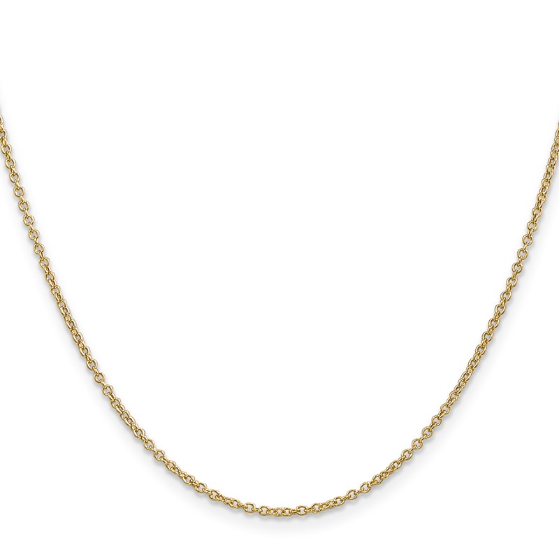 14K 24 inch 1.4mm Round Open Wide Link Cable with Lobster Clasp Chain