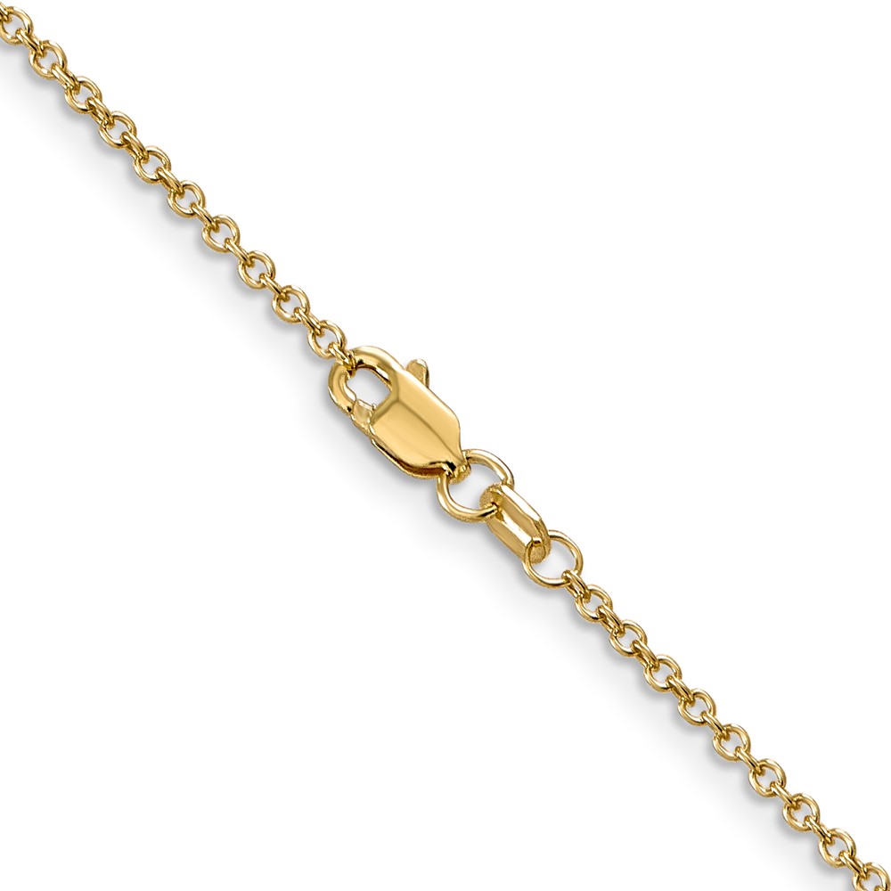 14K 16 inch 1.4mm Round Open Wide Link Cable with Lobster Clasp Chain (PEN214-16)