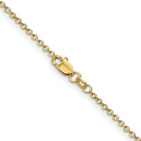 14K 1.4mm Yellow Gold Round Open Wide Link Cable Chain with Lobster Clasp - 16in view 3