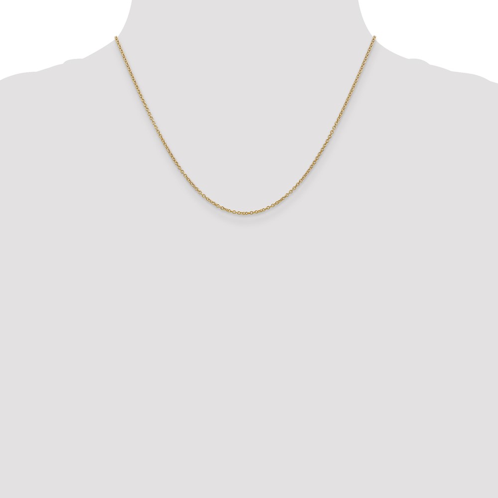 14K 18 inch 1.4mm Round Open Wide Link Cable with Lobster Clasp Chain (PEN214-18)