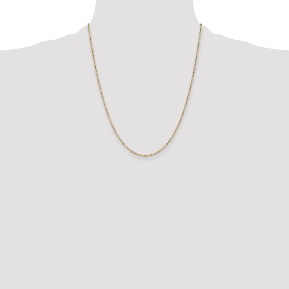 14K 22 inch 1.4mm Round Open Wide Link Cable with Lobster Clasp Chain (PEN214-22)
