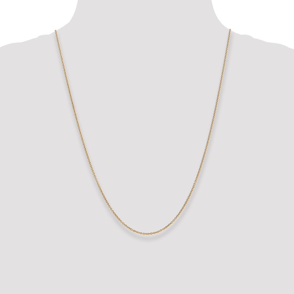 14K 24 inch 1.4mm Round Open Wide Link Cable with Lobster Clasp Chain (PEN214-24)