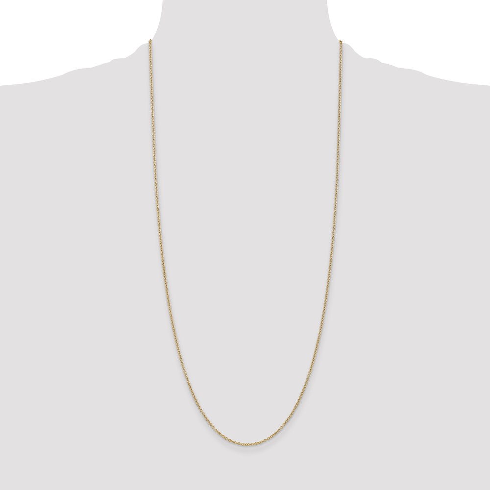 14K 30 inch 1.4mm Round Open Wide Link Cable with Lobster Clasp Chain (PEN214-30)