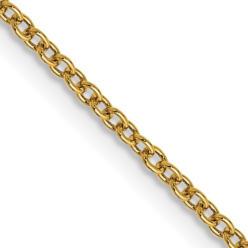 14K 1.4mm Yellow Gold Round Open Wide Link Cable Chain with Lobster Clasp, 16"