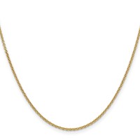 14K 1.6mm Yellow Gold Round Open Link Cable Chain with Lobster Clasp, 16" view 2