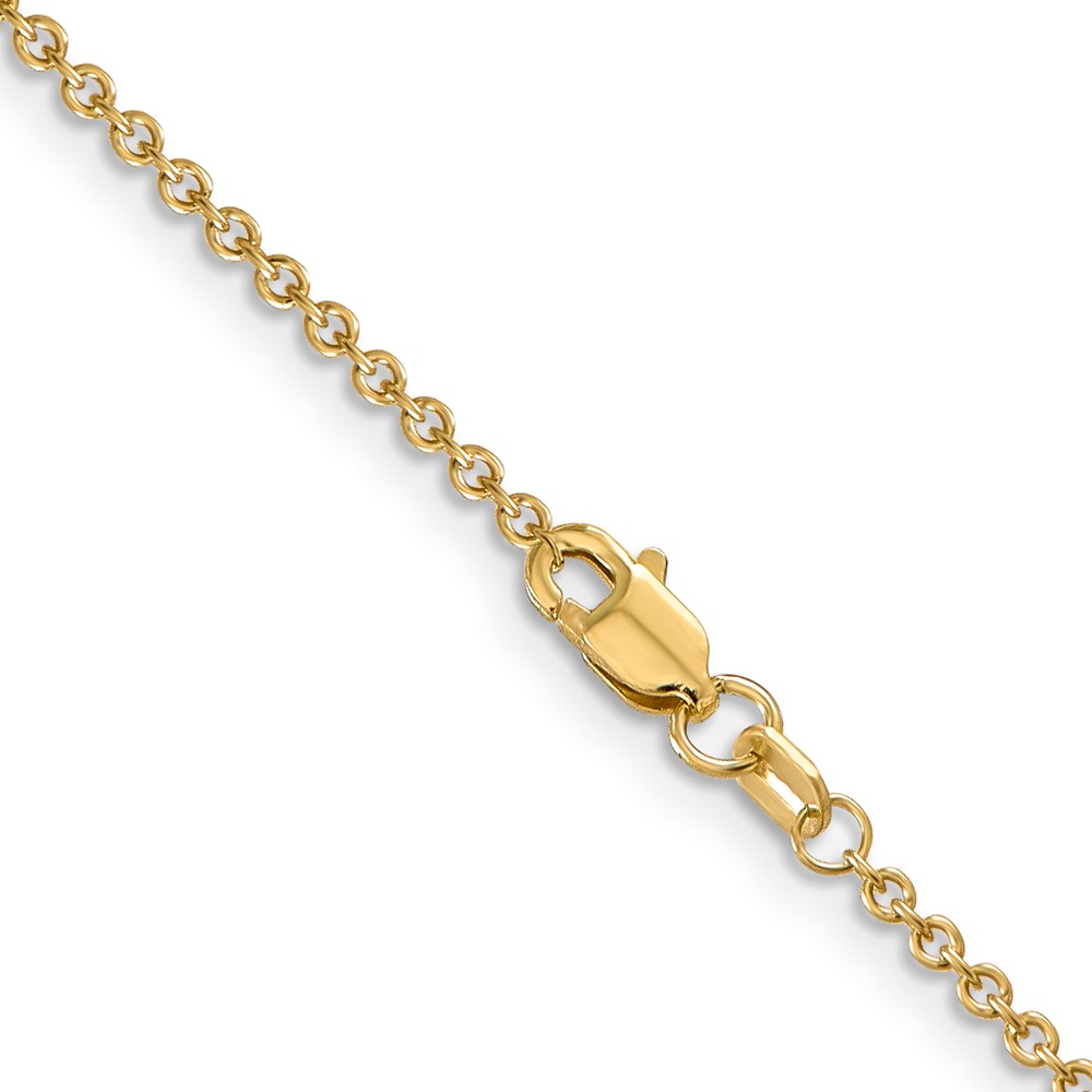 14K 22 inch 1.6mm Round Open Link Cable with Lobster Clasp Chain (PEN215-22)