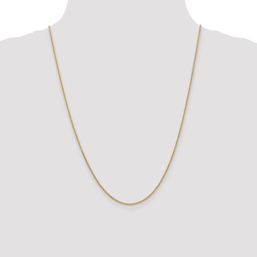 14K 24 inch 1.6mm Round Open Link Cable with Lobster Clasp Chain (PEN215-24)