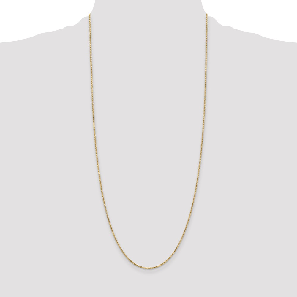 14K 30 inch 1.6mm Round Open Link Cable with Lobster Clasp Chain (PEN215-30)