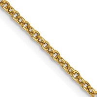 14K 1.6mm Yellow Gold Round Open Link Cable Chain with Lobster Clasp, 16" view 1