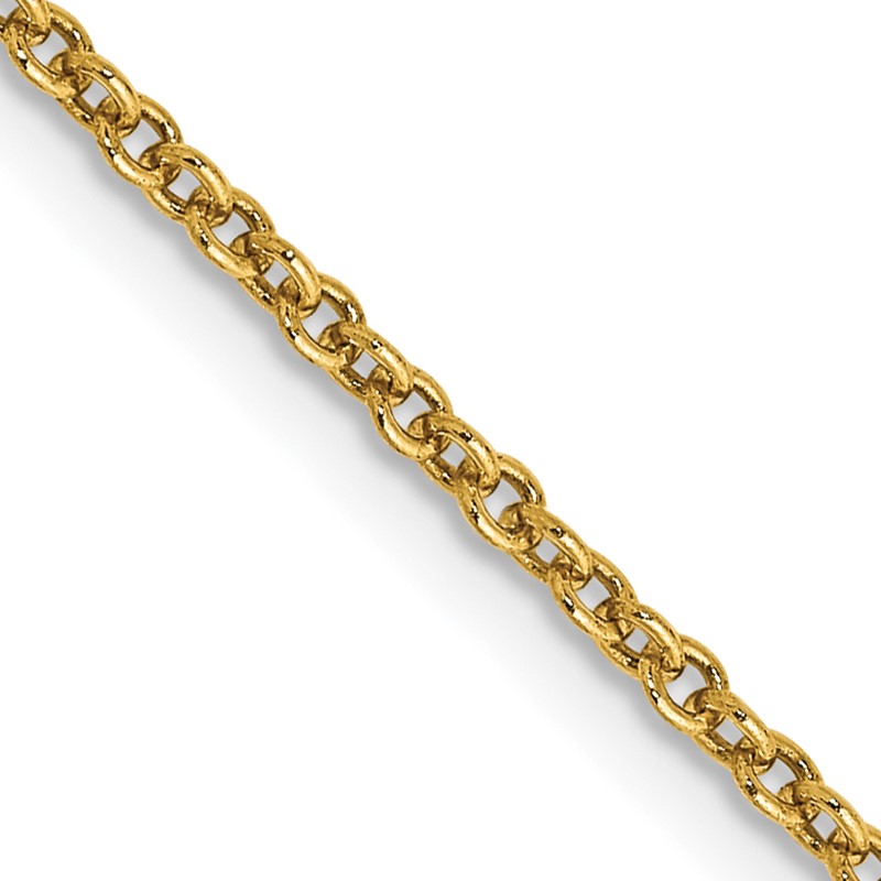 14K 18 inch 1.6mm Round Open Link Cable with Lobster Clasp Chain