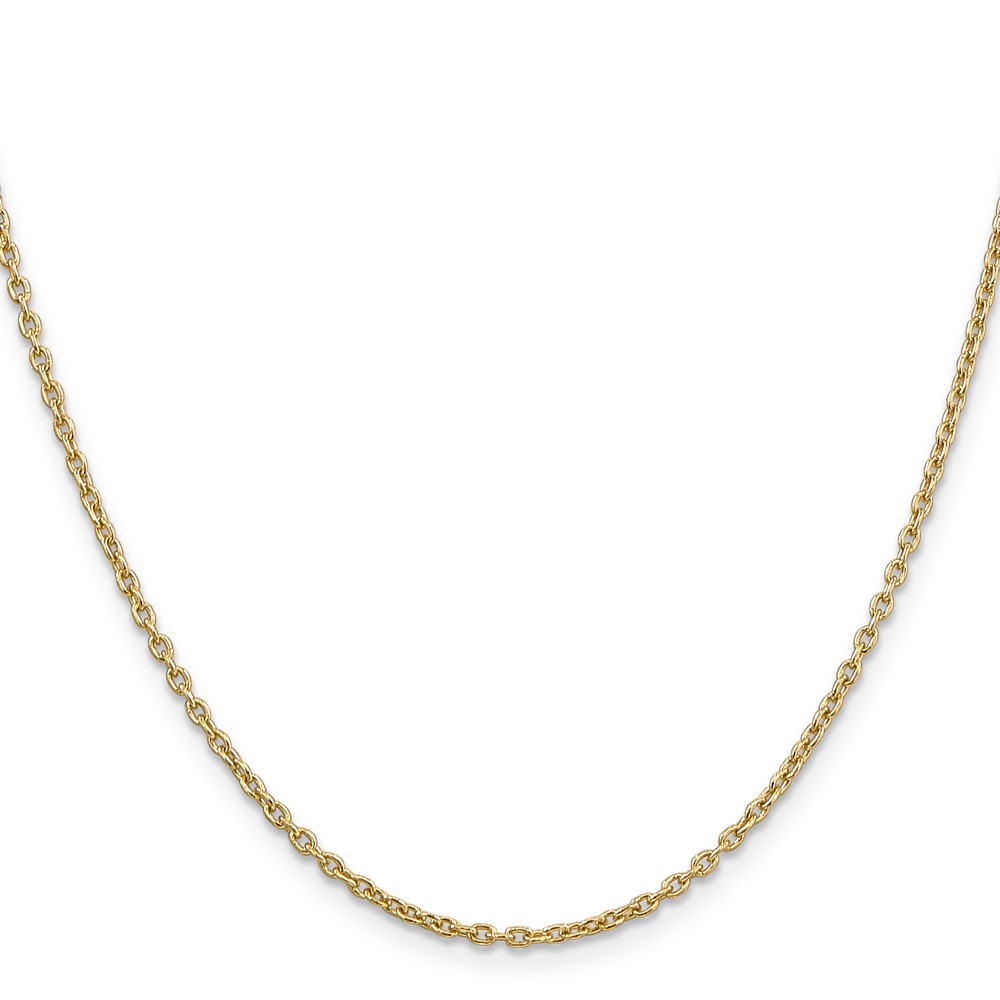 14K 24 inch 2mm Round Open Link Cable with Lobster Clasp Chain (PEN216-24)