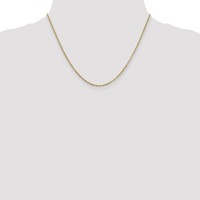 14K 2mm Yellow Gold Round Open Link Cable Chain with Lobster Clasp, 18" view 4