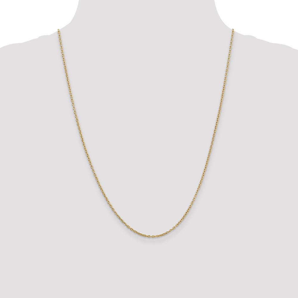 14K 24 inch 2mm Round Open Link Cable with Lobster Clasp Chain (PEN216-24)