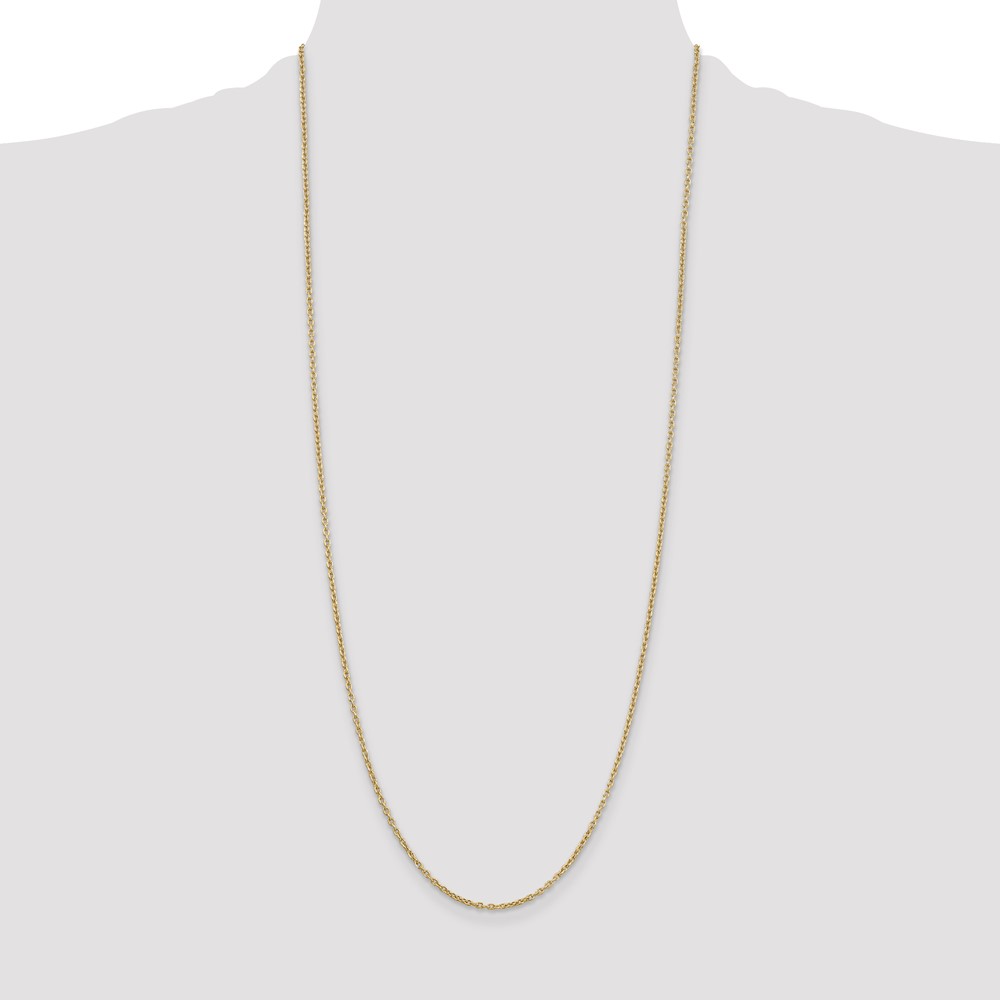 14K 30 inch 2mm Round Open Link Cable with Lobster Clasp Chain (PEN216-30)